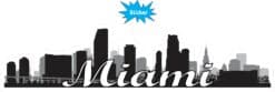 10in x 2.5in Script Miami Skyline Sticker