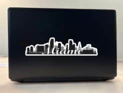 10in x 2.5in Script Miami Skyline Sticker