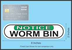8in x 2in Oblong Notice Worm Bin Sticker