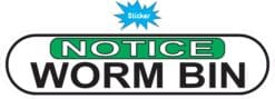 8in x 2in Oblong Notice Worm Bin Sticker