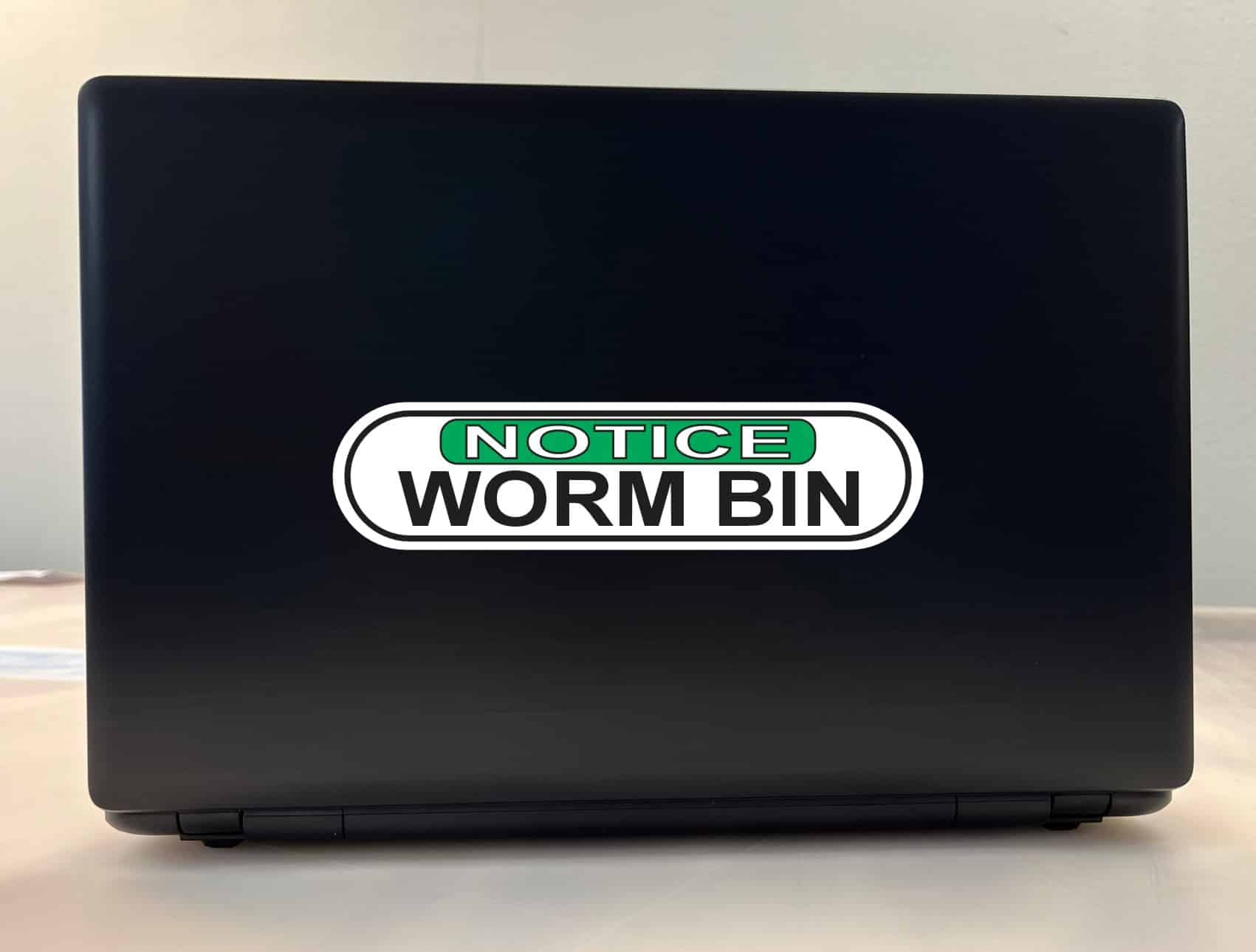 8in x 2in Oblong Notice Worm Bin Sticker