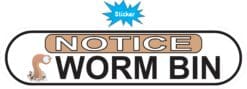 8in x 2in Picture Oblong Notice Worm Bin Sticker