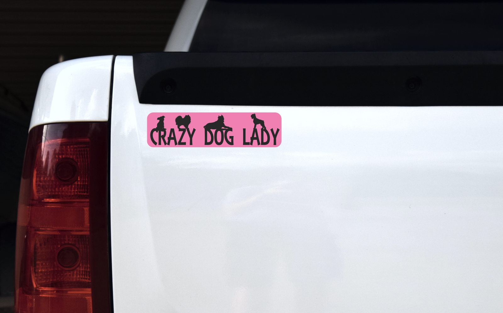 8in x 2in Crazy Dog Lady Bumper Sticker - Image 2