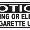 Oblong Notice No Smoking or Electronic Cigarette Use Sticker