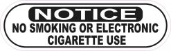 Oblong Notice No Smoking or Electronic Cigarette Use Sticker