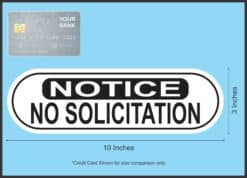 10in x 3in Oblong Notice No Solicitation Sticker