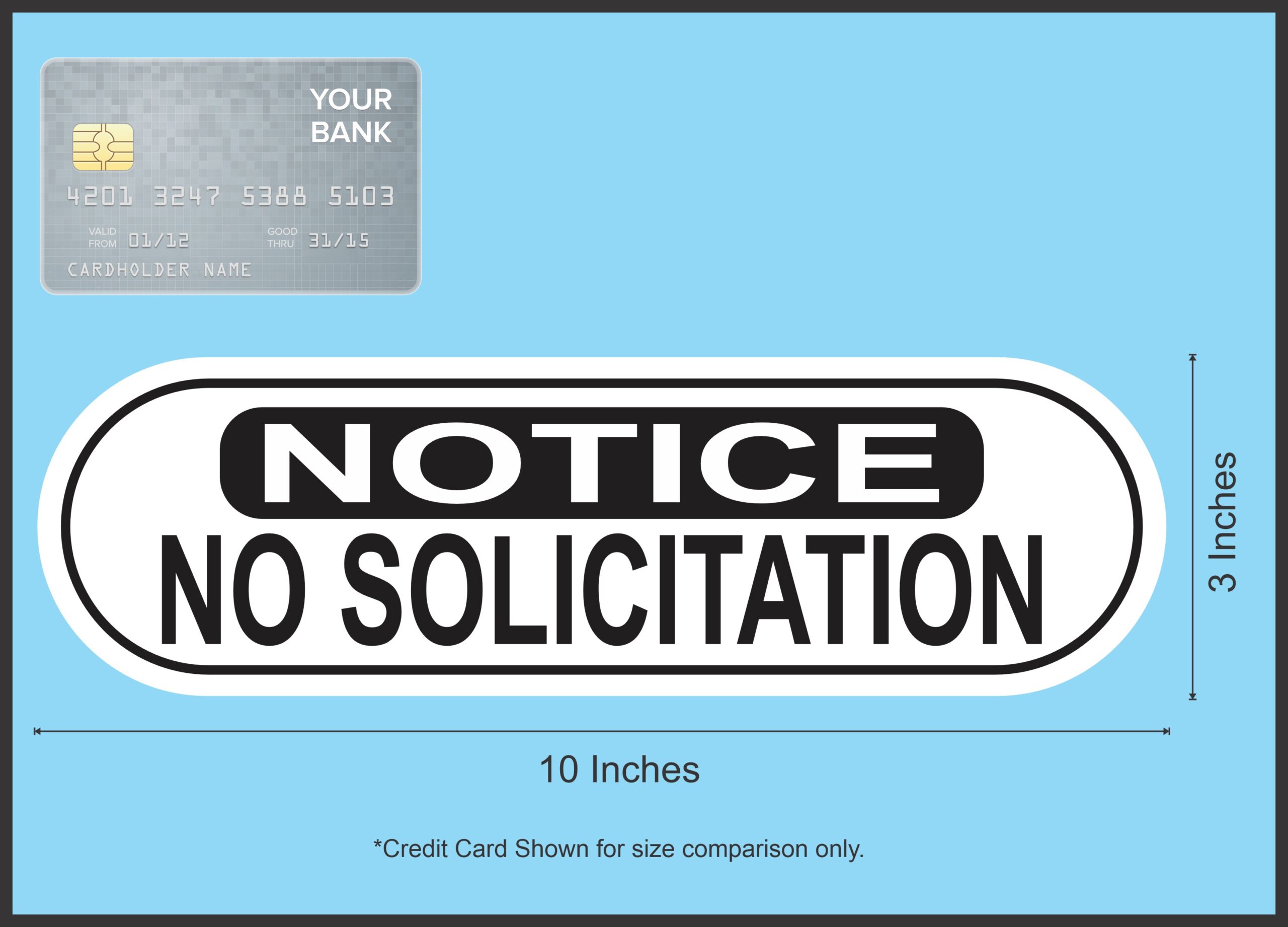 10in x 3in Oblong Notice No Solicitation Sticker