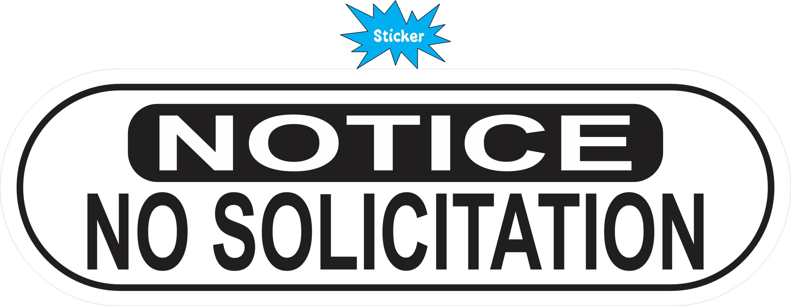 10in x 3in Oblong Notice No Solicitation Sticker