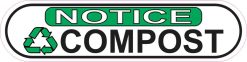 Oblong Notice Recycling Compost Sticker