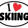 Oval I Love Skiing Sticker