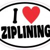 Oval I Love Ziplining Sticker
