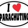 Oval I Love Parachuting Sticker
