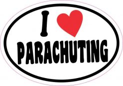 Oval I Love Parachuting Sticker