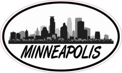 Oval Minneapolis Skyline Sticker