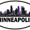 Purple Oval Minneapolis Skyline Sticker