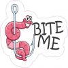 Fishing Hook Bite Me Sticker