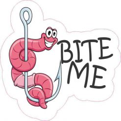 Fishing Hook Bite Me Sticker