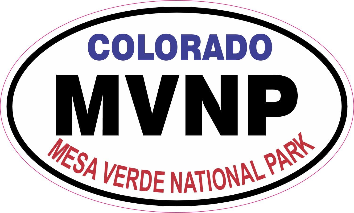 5in x 3in Oval Mesa Verde National Park Sticker