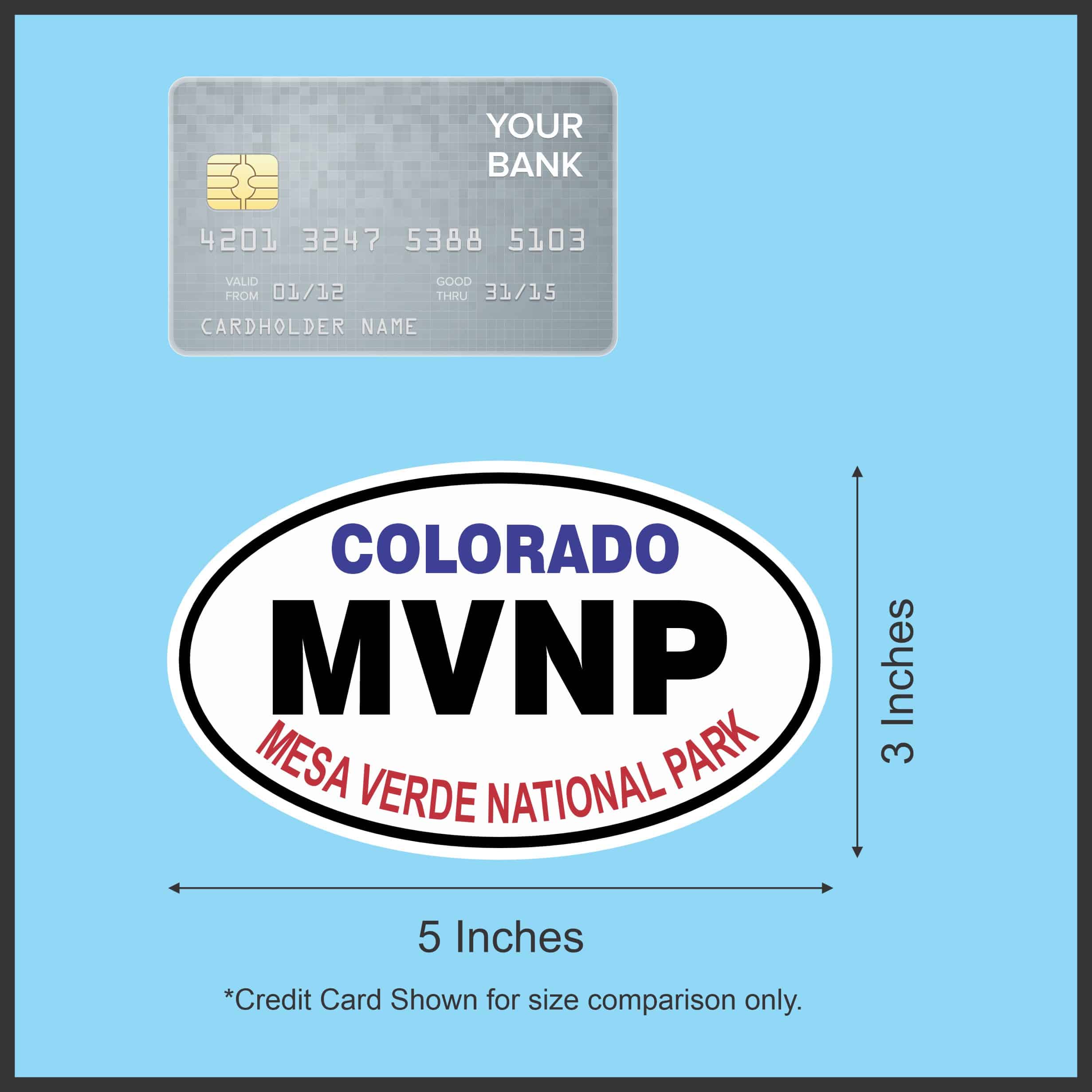 5in x 3in Oval Mesa Verde National Park Sticker - Image 6