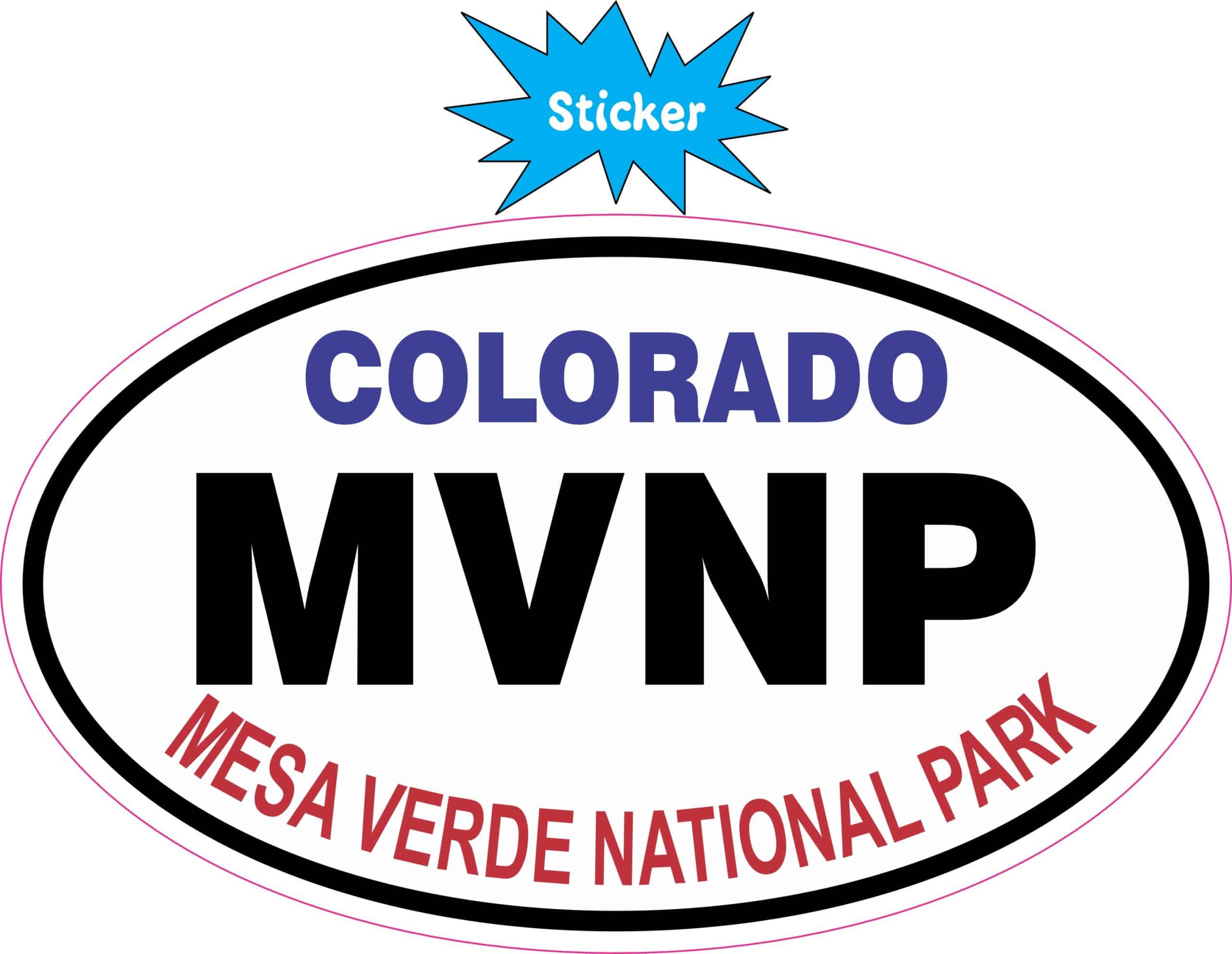 5in x 3in Oval Mesa Verde National Park Sticker - Image 2