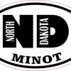 Oval ND Minot North Dakota Sticker