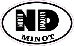 Oval ND Minot North Dakota Sticker
