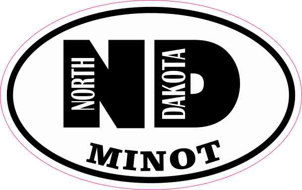 Oval ND Minot North Dakota Sticker