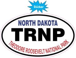 Alternative view of 5in x 3in Oval Theodore Roosevelt National Park Sticker