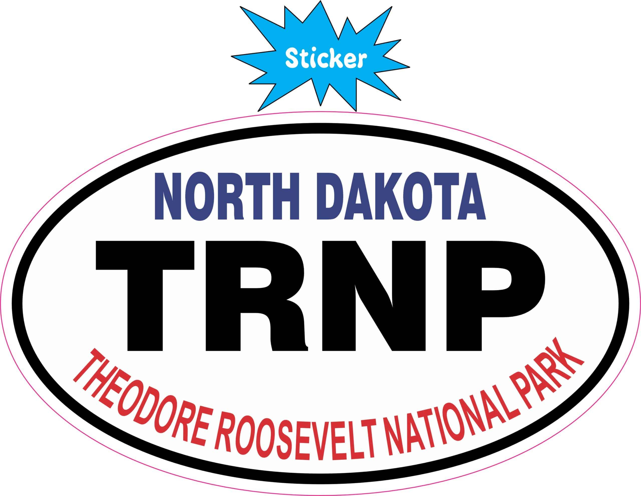 5in x 3in Oval Theodore Roosevelt National Park Sticker - Image 2