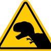 Caution T-Rex Sticker