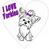 Purple I Love Yorkies Sticker
