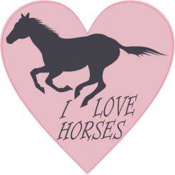 Heart I Love Horses Sticker