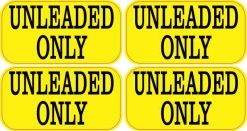 Unleaded Only Stickers