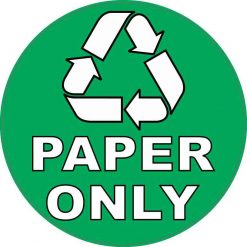Paper Only Recycling Sticker