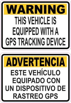 English Spanish GPS Tracking Stickers