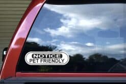 10in x 3in Oblong Notice Pet Friendly Sticker