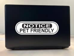 10in x 3in Oblong Notice Pet Friendly Sticker