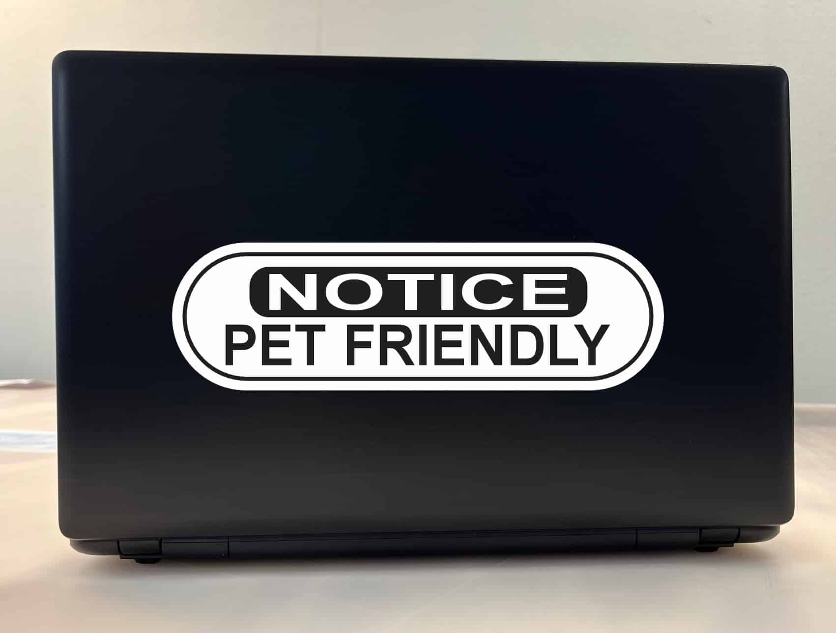 10in x 3in Oblong Notice Pet Friendly Sticker