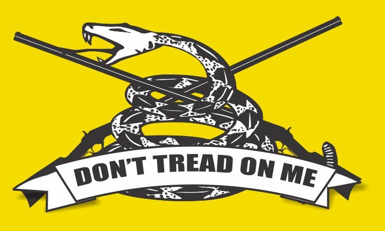 Gadsden Flag With Rifles Magnet