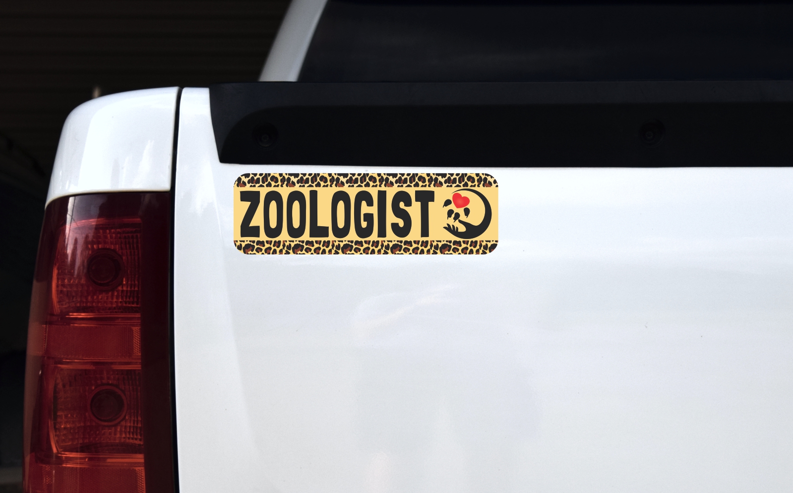 StickerTalk Leopard Print Zoologist Vinyl Sticker, 10 inches x 3 inches - Image 2