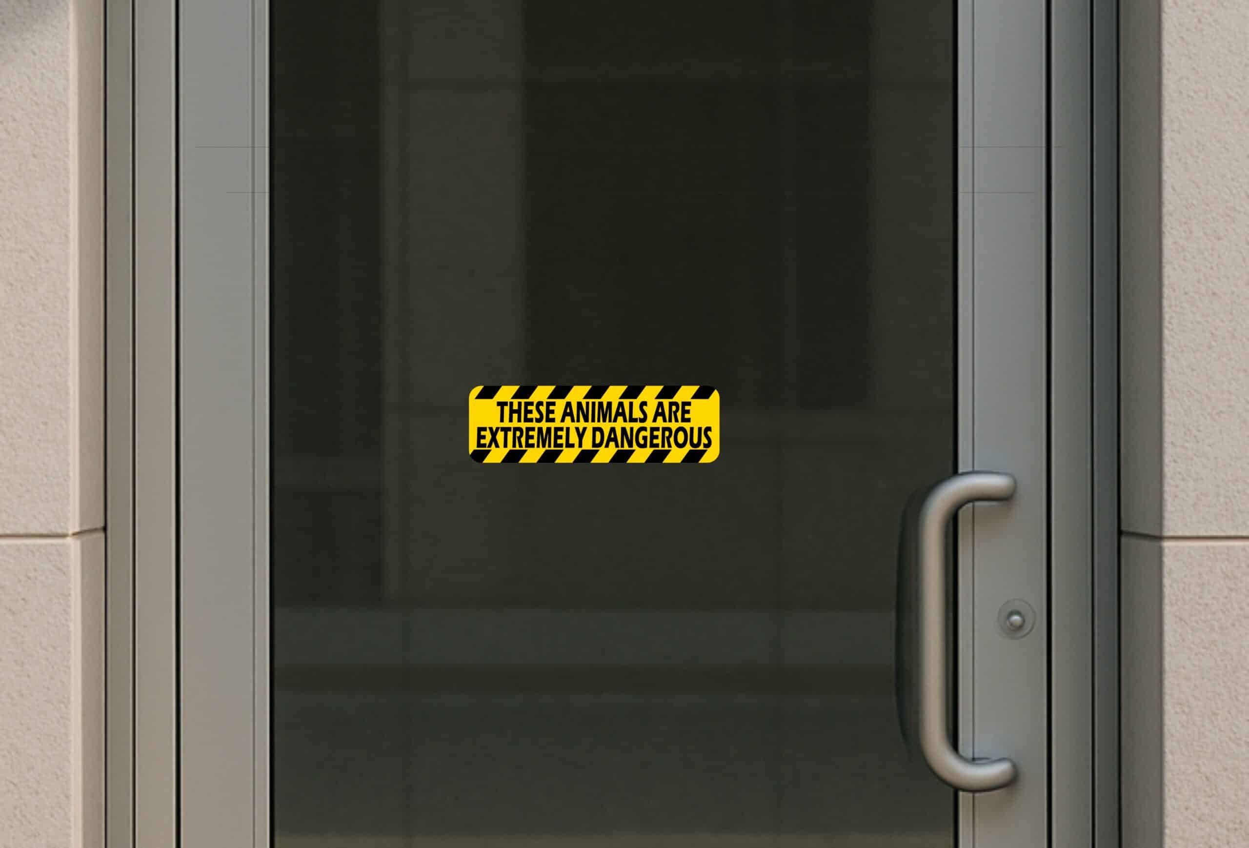 10in x 3in Animals Are Extremely Dangerous Sticker