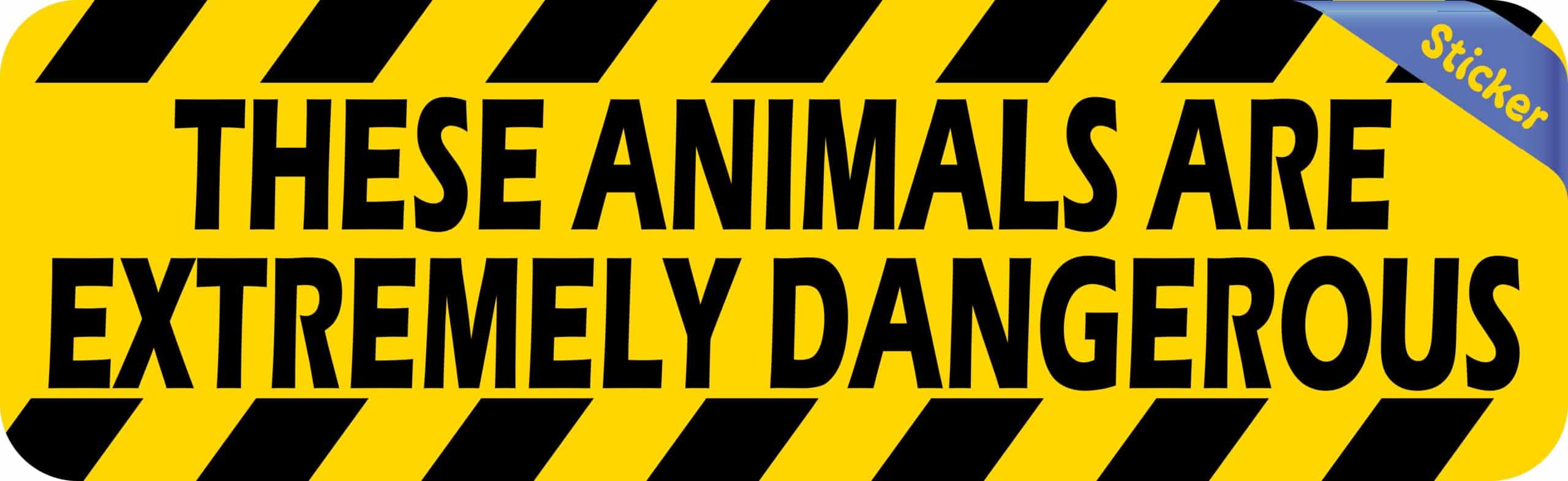 10in x 3in Animals Are Extremely Dangerous Sticker
