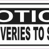 Oblong Left Arrow Deliveries to Side Door Sticker