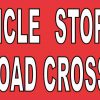 Red Symbol Vehicle Stops at All Railroad Crossings Magnet