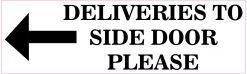 Left Arrow Deliveries to Side Door Sticker