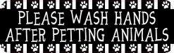 Wash Hands After Petting Animals Sticker
