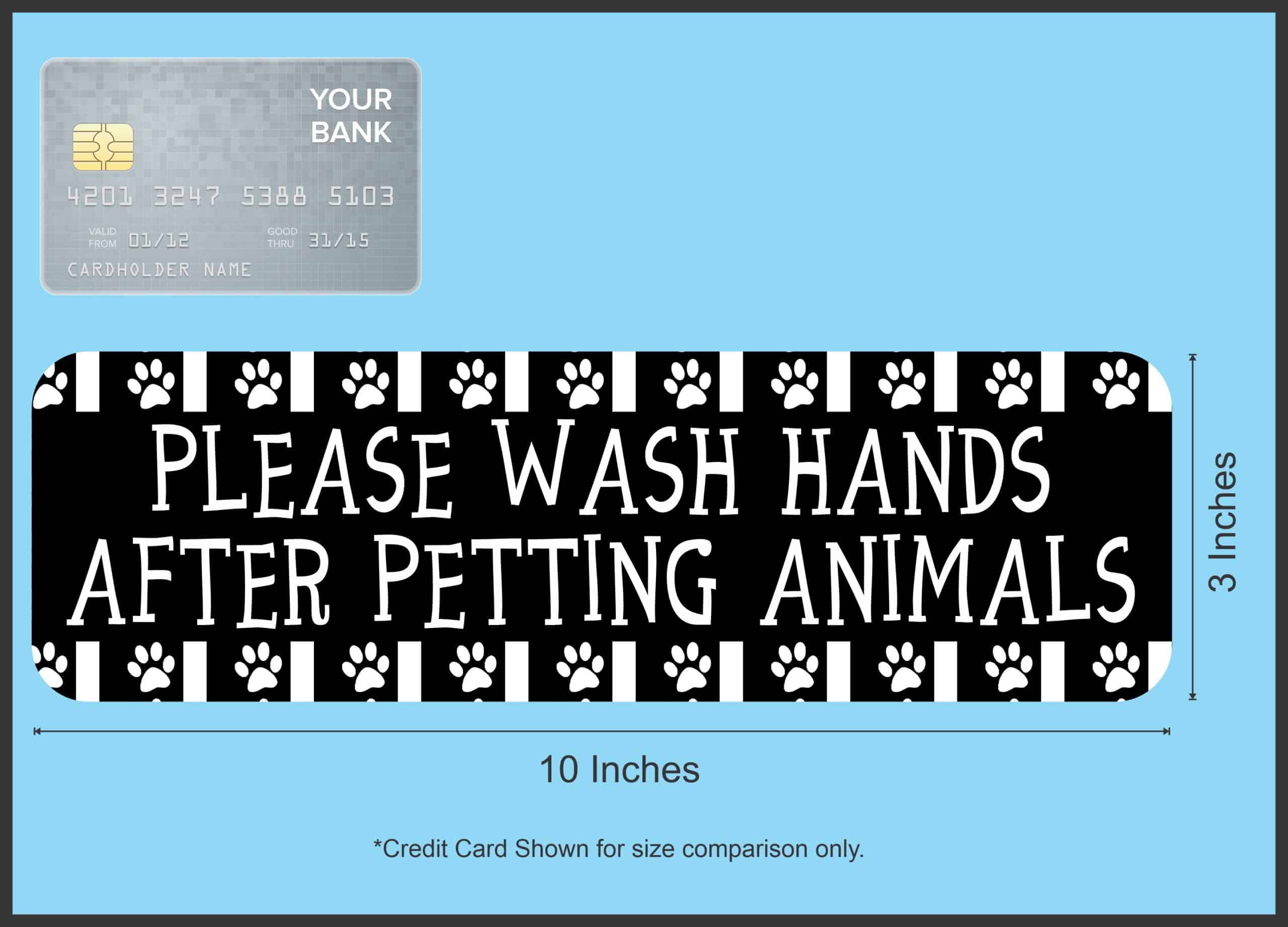 10in x 3in Wash Hands After Petting Animals Sticker - Image 5