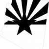 Black and White Die Cut Arizona Sticker