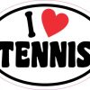 Oval I Love Tennis Sticker