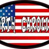 Oval American Flag North Carolina Sticker